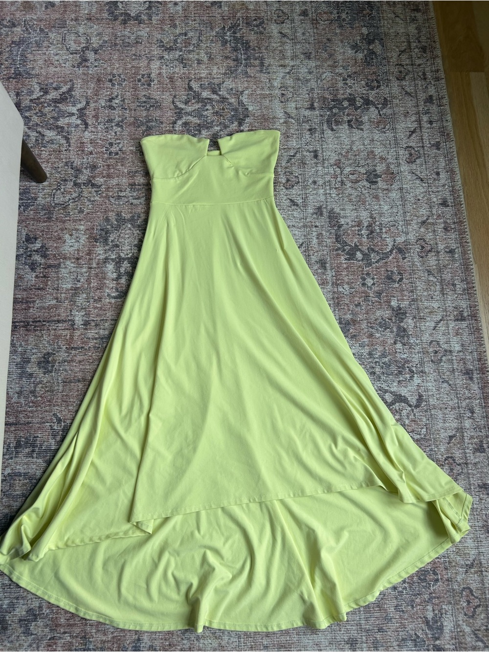 Susana Monaco Strapless High-Low Maxi Dress in Lemon